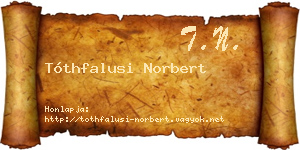 Tóthfalusi Norbert névjegykártya