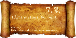 Tóthfalusi Norbert névjegykártya