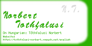 norbert tothfalusi business card